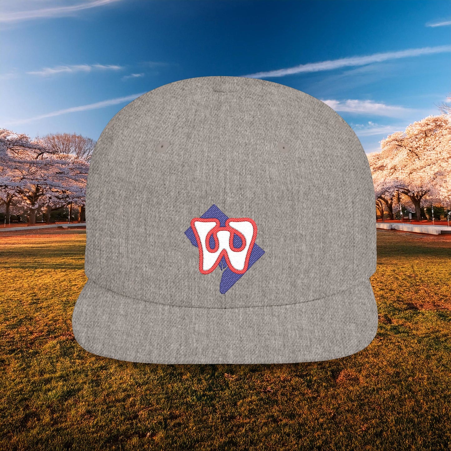 Washington Funky W Flat Bill Snapback - White