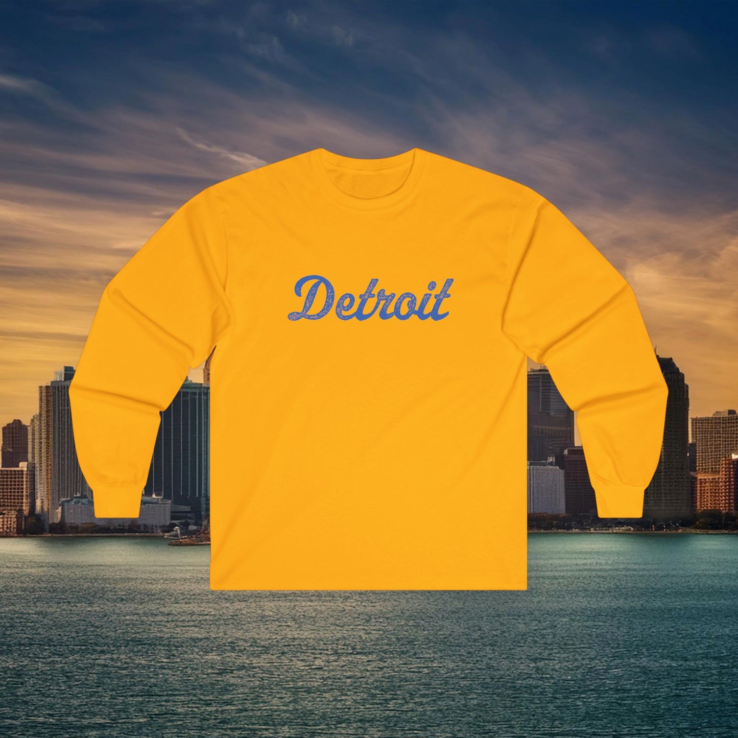 Detroit Football Crest Long Sleeve Tee