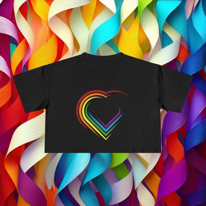 Rainbow Heart Women's Crop Tee