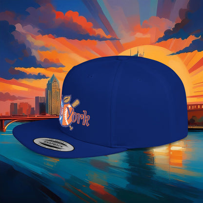 NY Baseball Big Apple Flat Bill Snapback