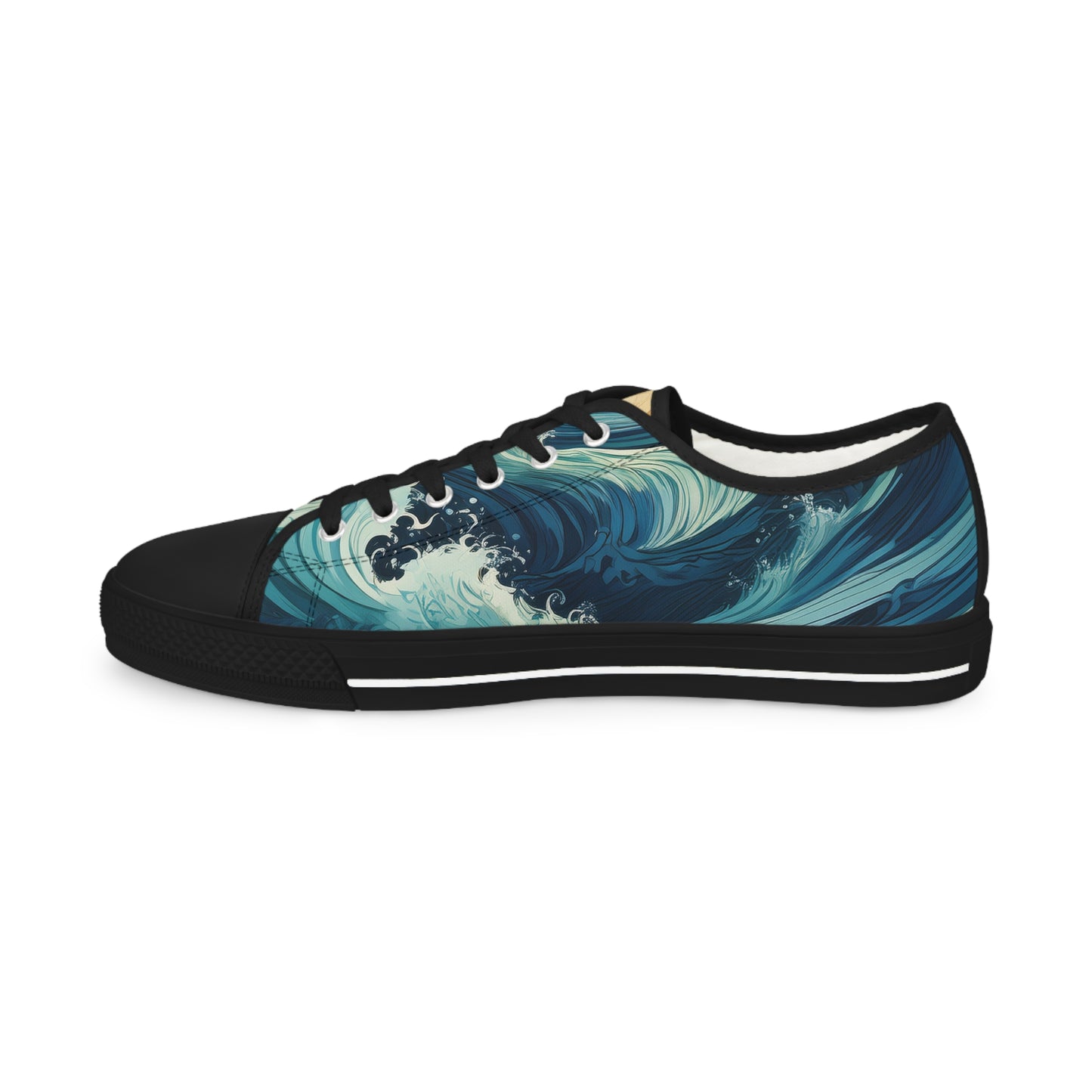The Ocean Waves Men's Low Top Sneakers