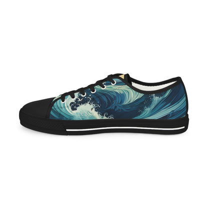 The Ocean Waves Men's Low Top Sneakers