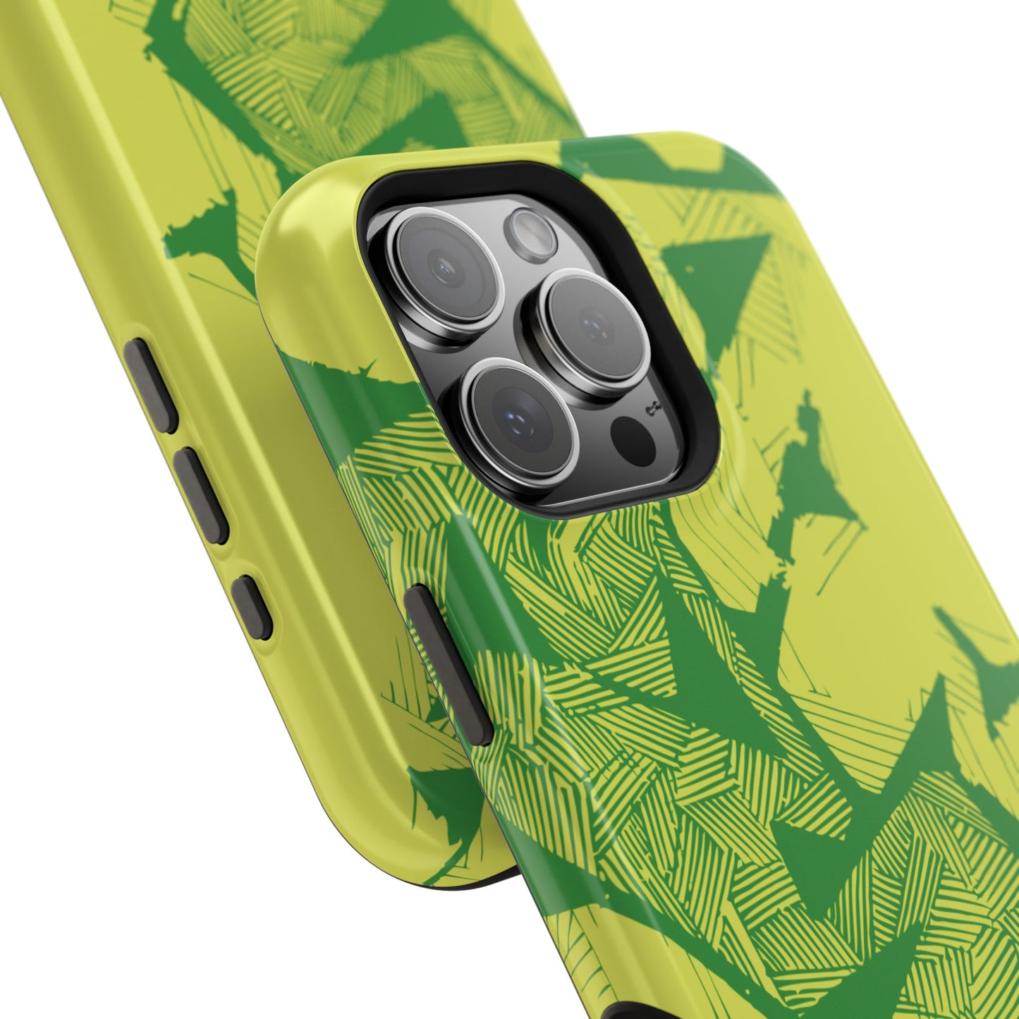 Electric Green and Gold Impact-Resistant Phone Case