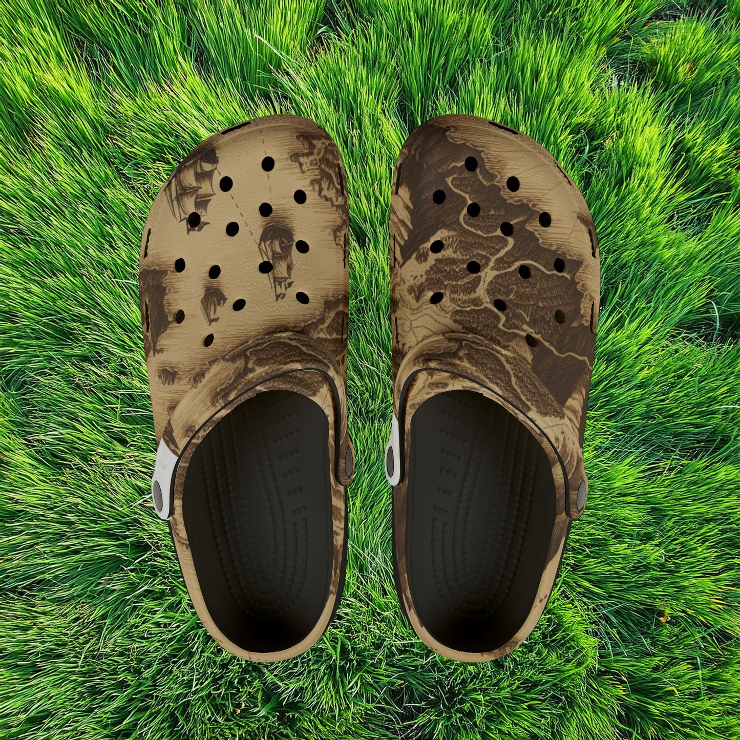 Island Map Foam Clogs