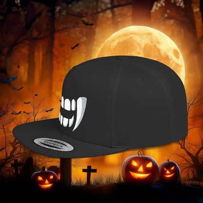 Vampire Teeth Flat Bill Snapback