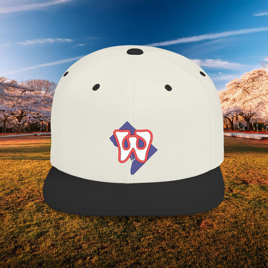 Washington Funky W Flat Bill Snapback - White