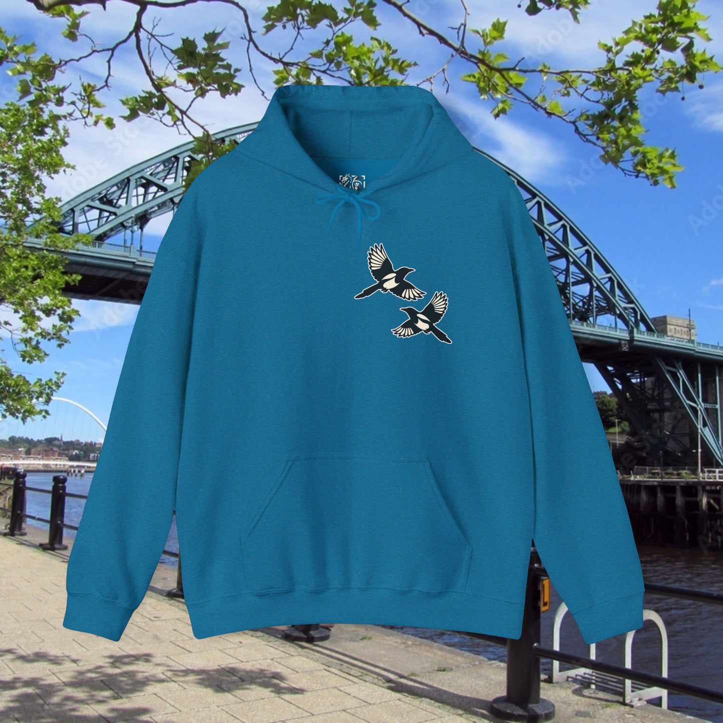 Newcastle United B&W Crest Hoodie