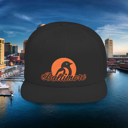 Baltimore Oriole Flat Bill Snapback