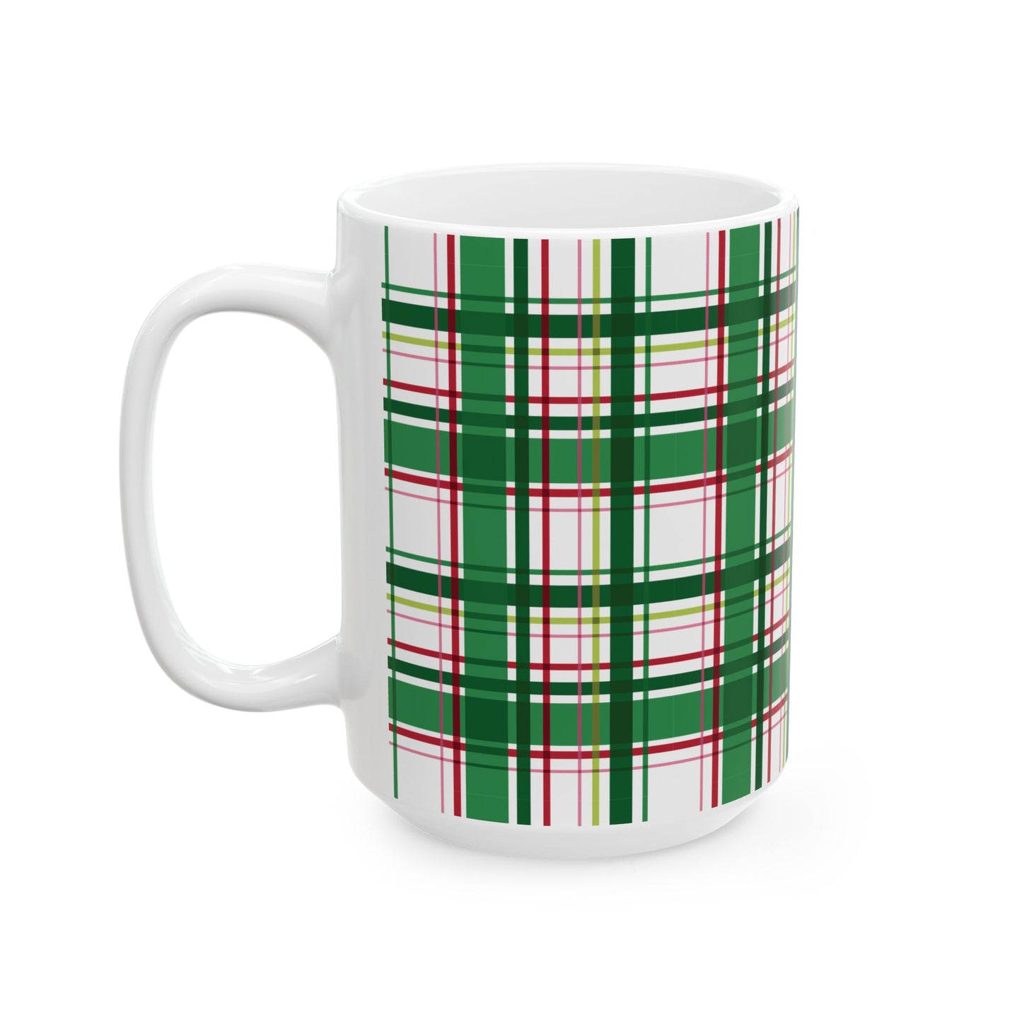 Green & Red Plaid Ceramic Mug (11oz/15oz)