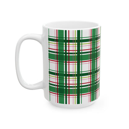 Green & Red Plaid Ceramic Mug (11oz/15oz)