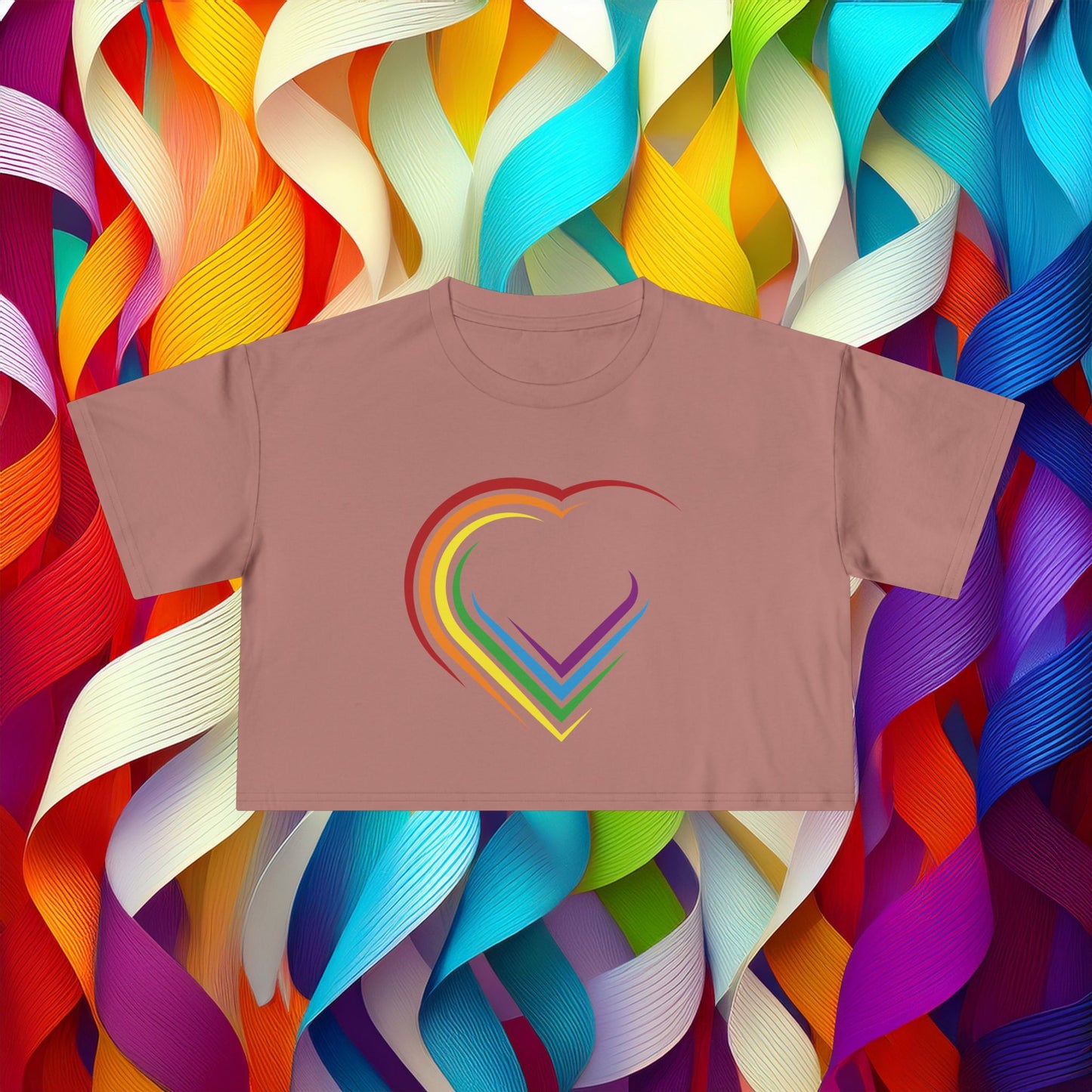 Rainbow Heart Women's Crop Tee