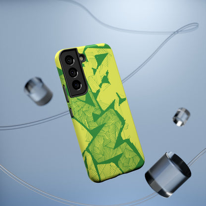Electric Green and Gold Impact-Resistant Phone Case