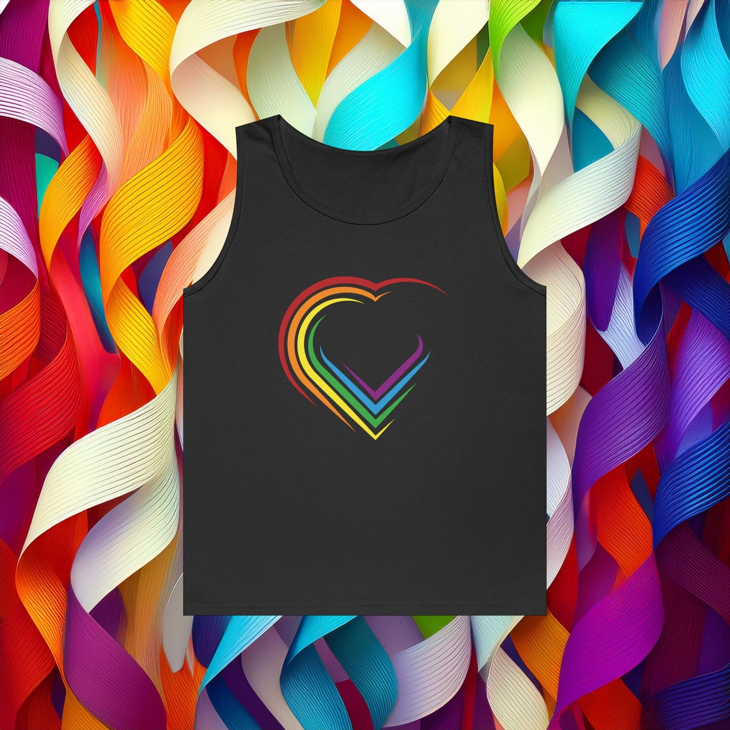Rainbow Heart Unisex Tank Top