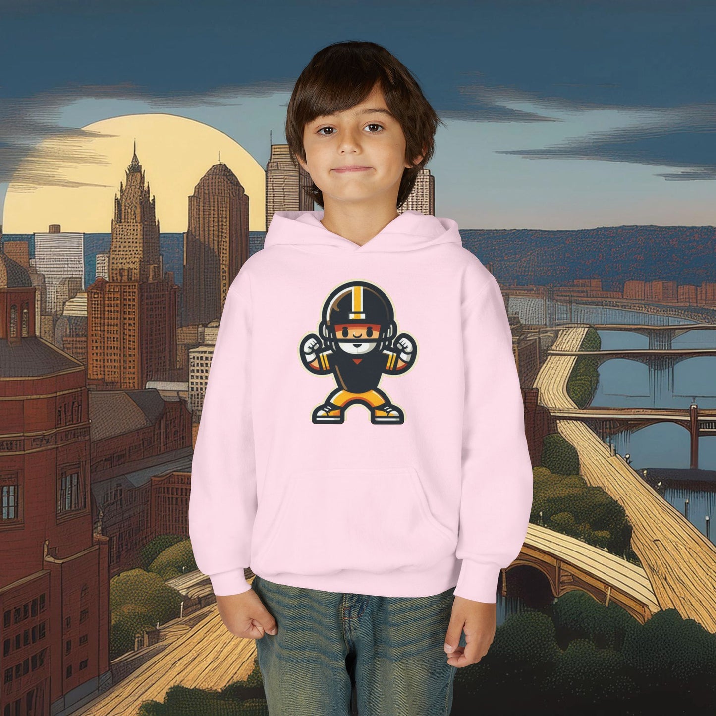 Mini Pittsburgh Football Player Youth Hoodie