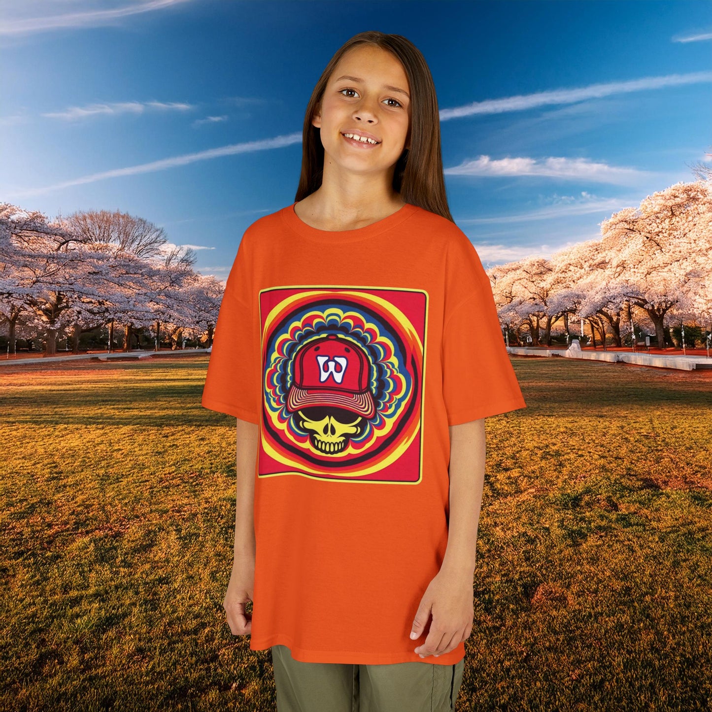 Psychedelic Funky W Skull Kids Tee