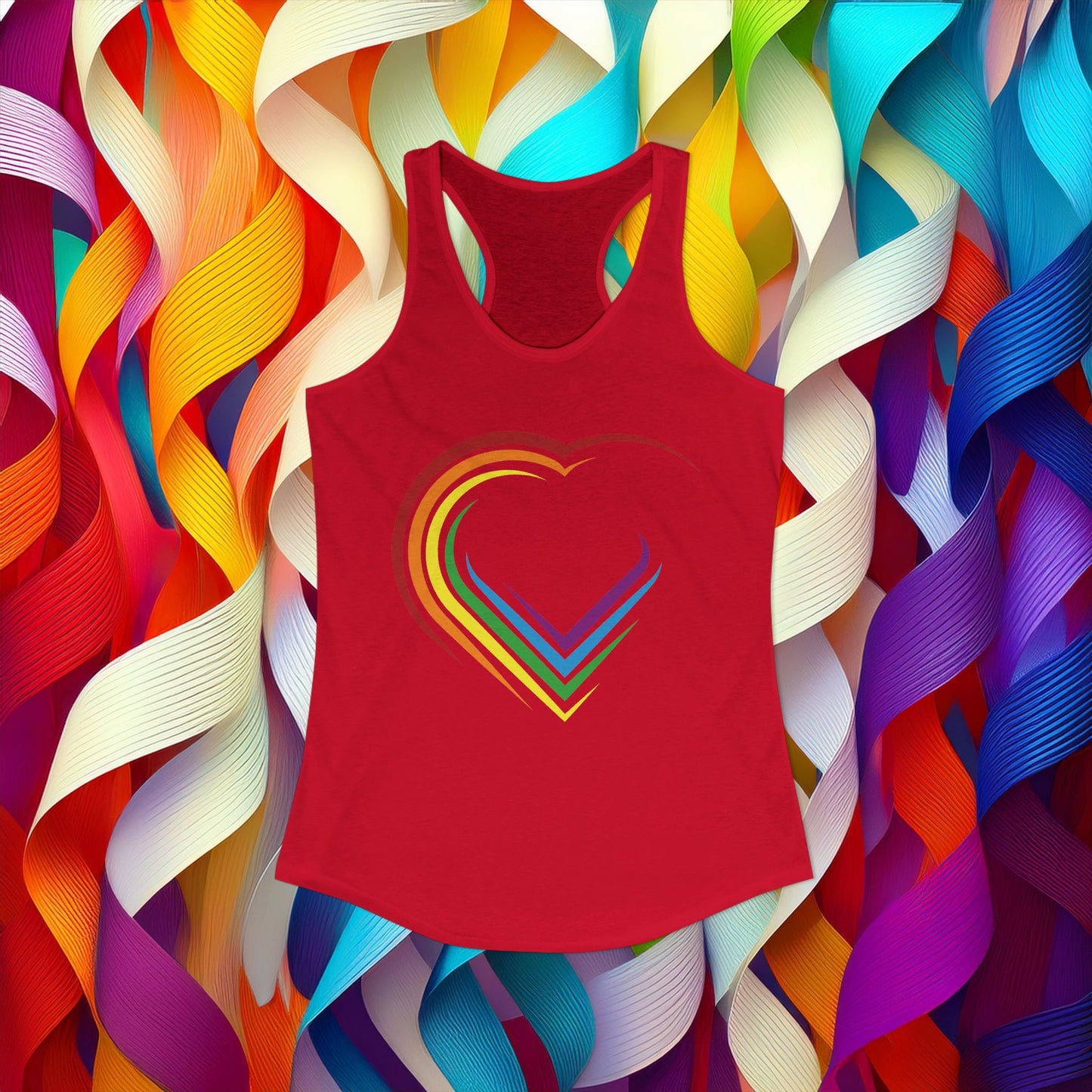 Rainbow Heart Women's Racerback Tank