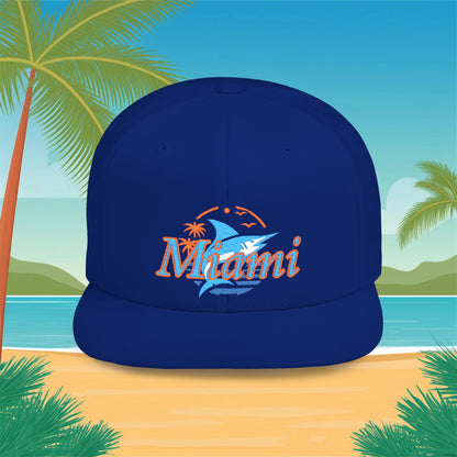 Miami Baseball Logo Flat Bill Snapback