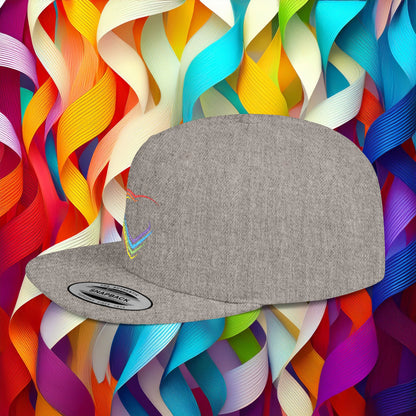 Rainbow Heart Flat Bill Snapback