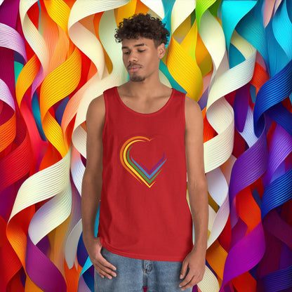 Rainbow Heart Unisex Tank Top