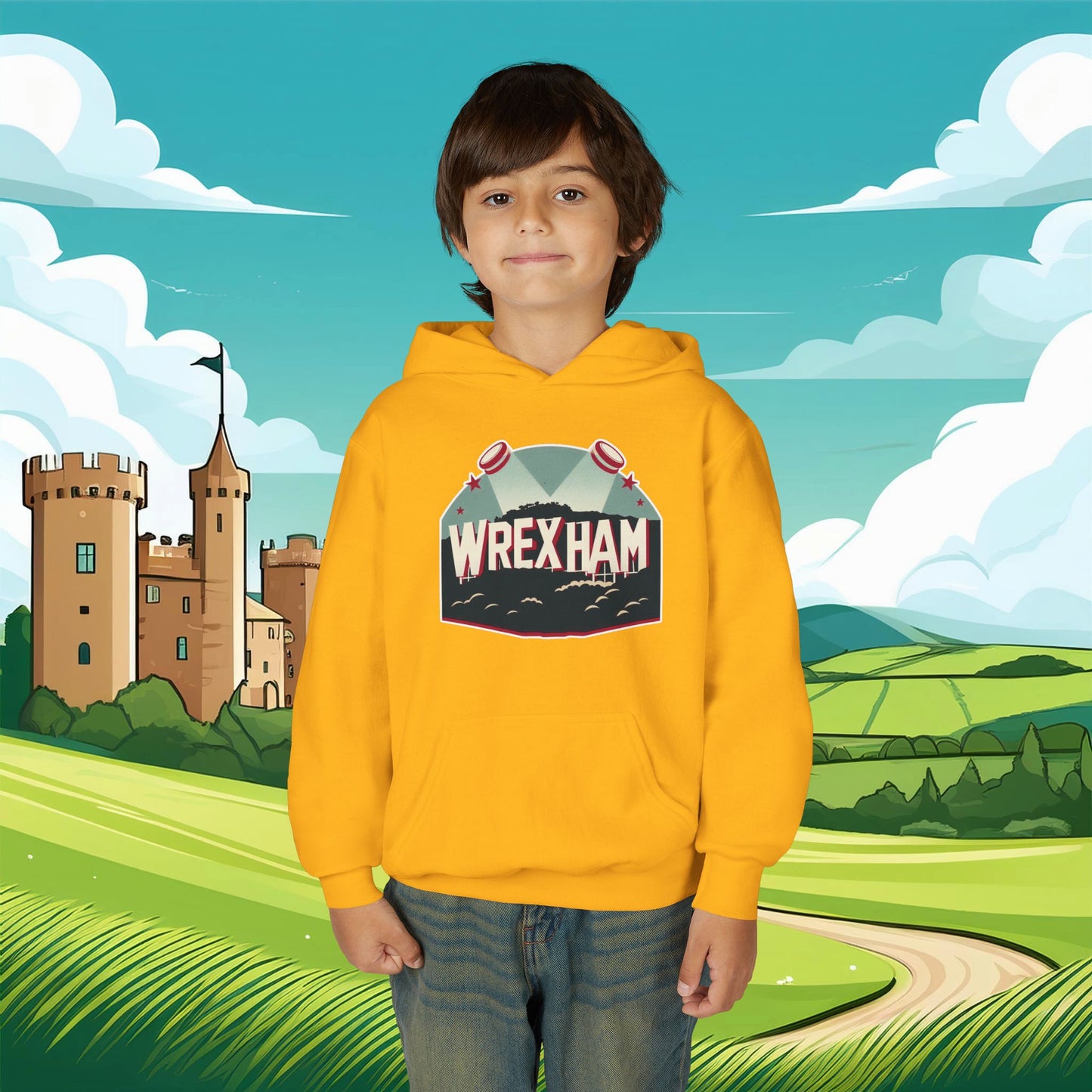 Wrexham Hollywood Sign Youth Hoodie