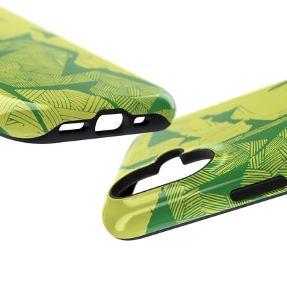 Electric Green and Gold Impact-Resistant Phone Case