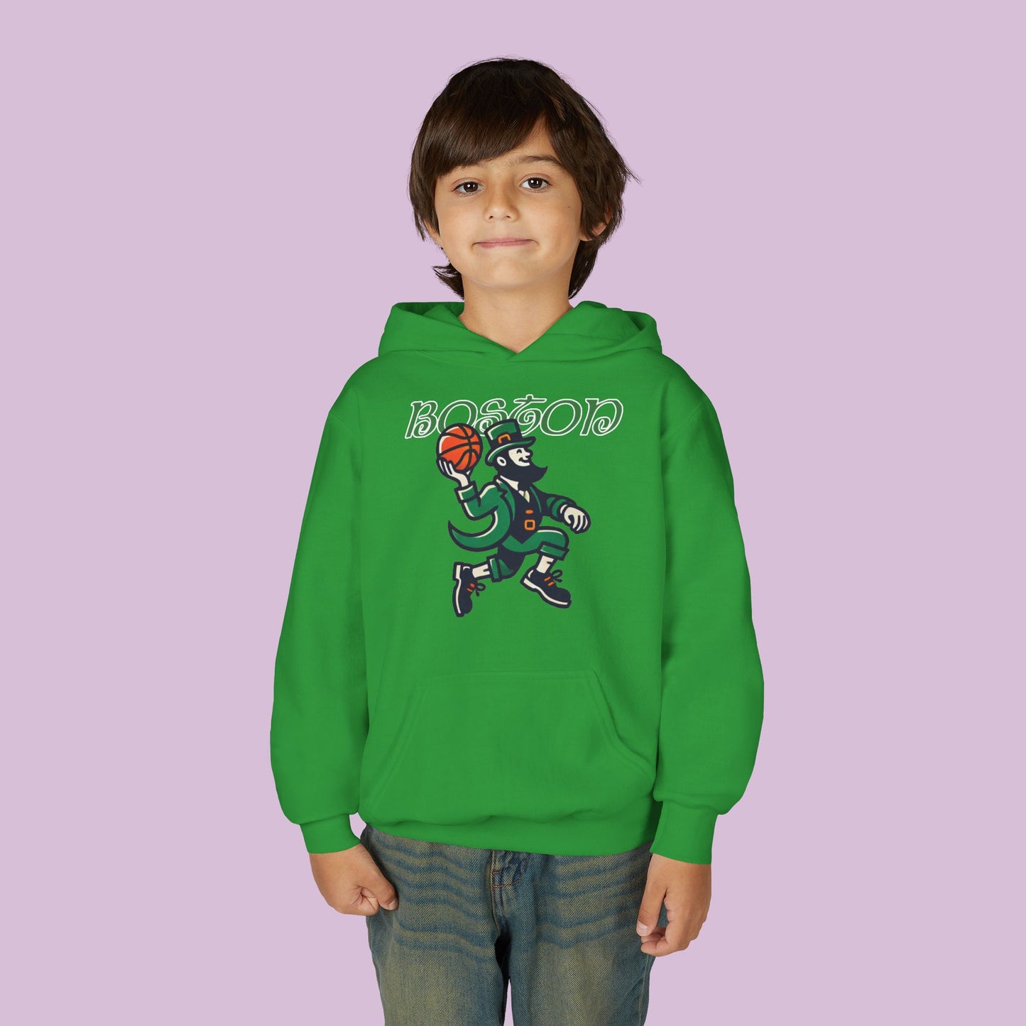 Boston Basketball Logo Youth Hoodie