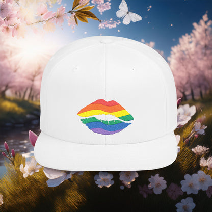 Rainbow Kiss Flat Bill Snapback