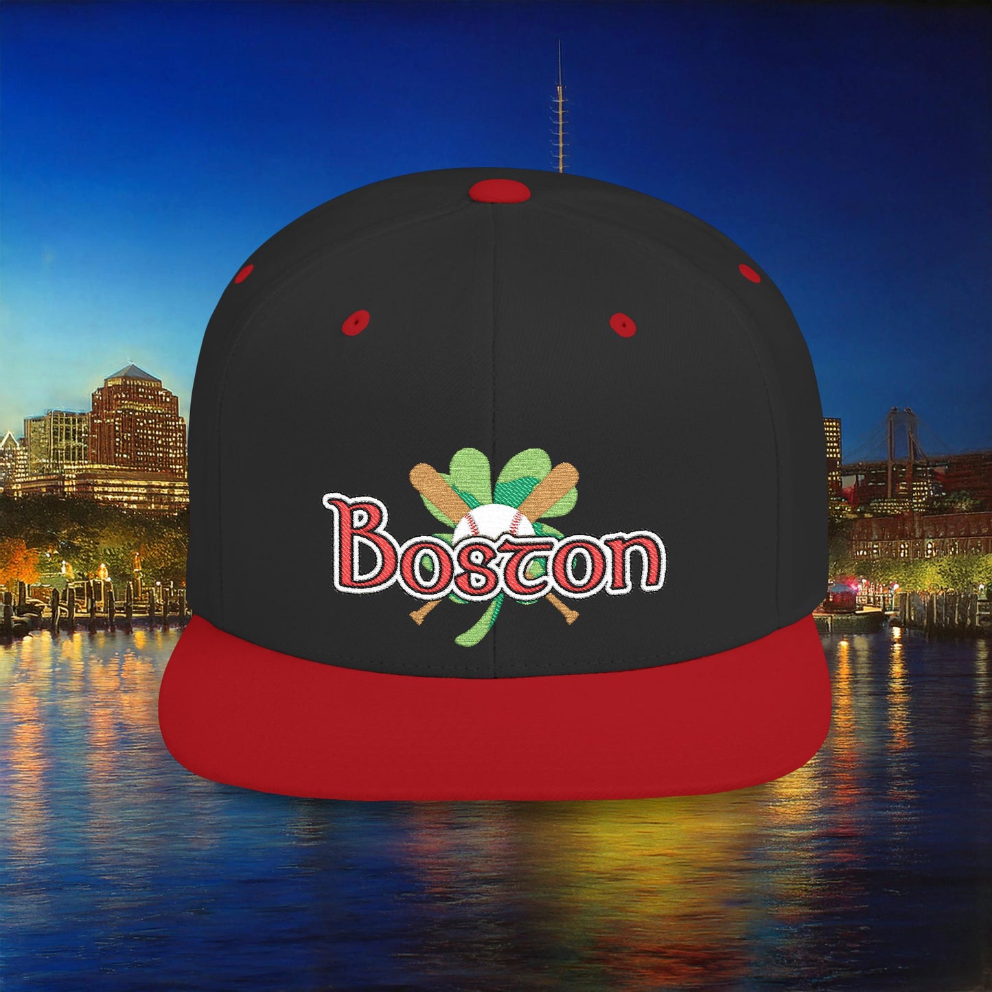 Boston Shamrock Baseball Flat Bill Snapback