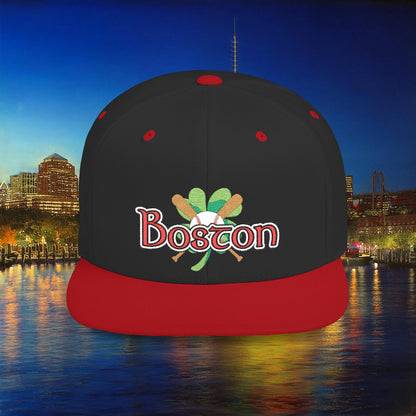 Boston Shamrock Baseball Flat Bill Snapback