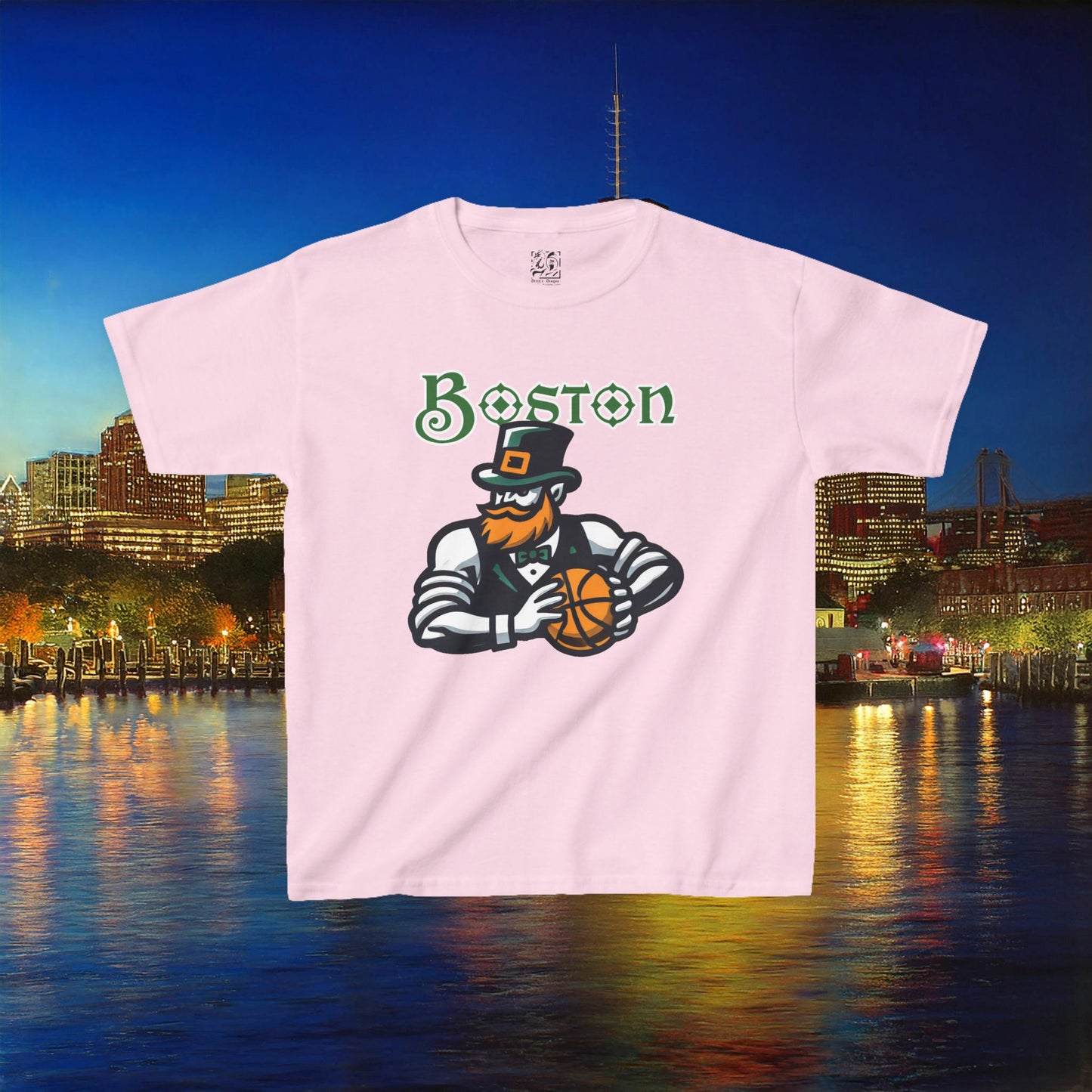 Boston Basketball Design Kids Tee