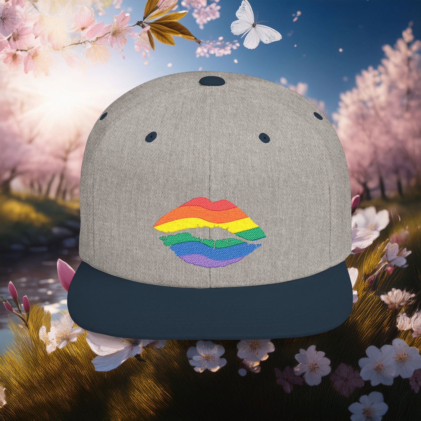 Rainbow Kiss Flat Bill Snapback