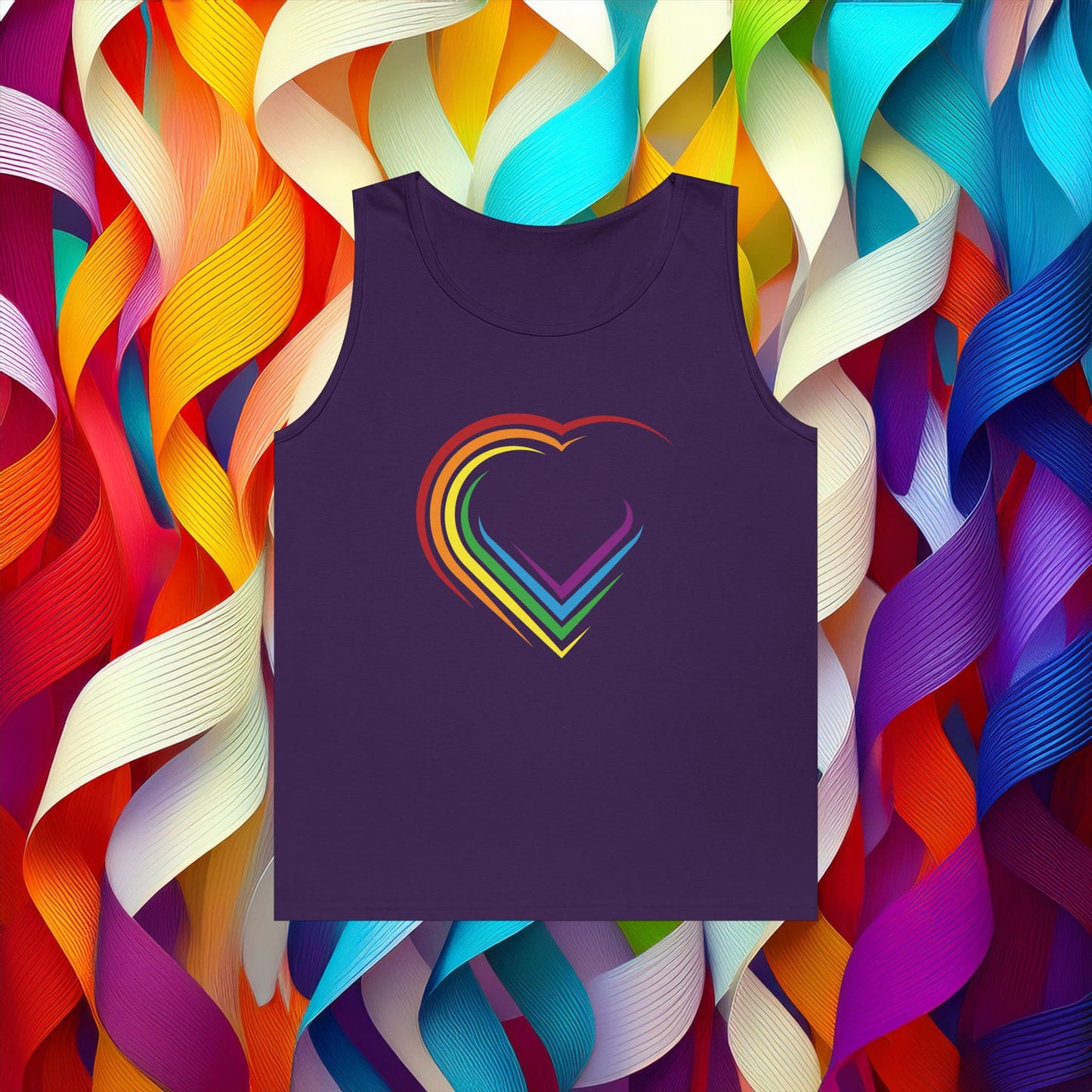 Rainbow Heart Unisex Tank Top