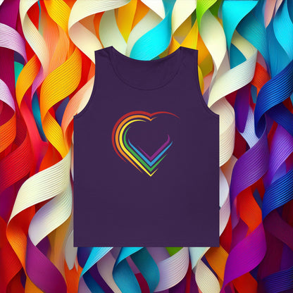 Rainbow Heart Unisex Tank Top