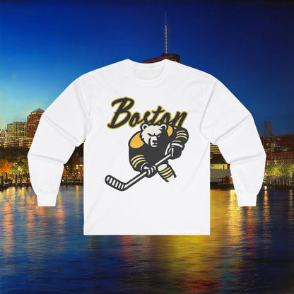 Boston Hockey Bear Long Sleeve Tee