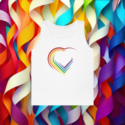 Rainbow Heart Unisex Tank Top
