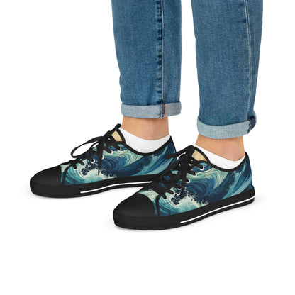 The Ocean Waves Men's Low Top Sneakers