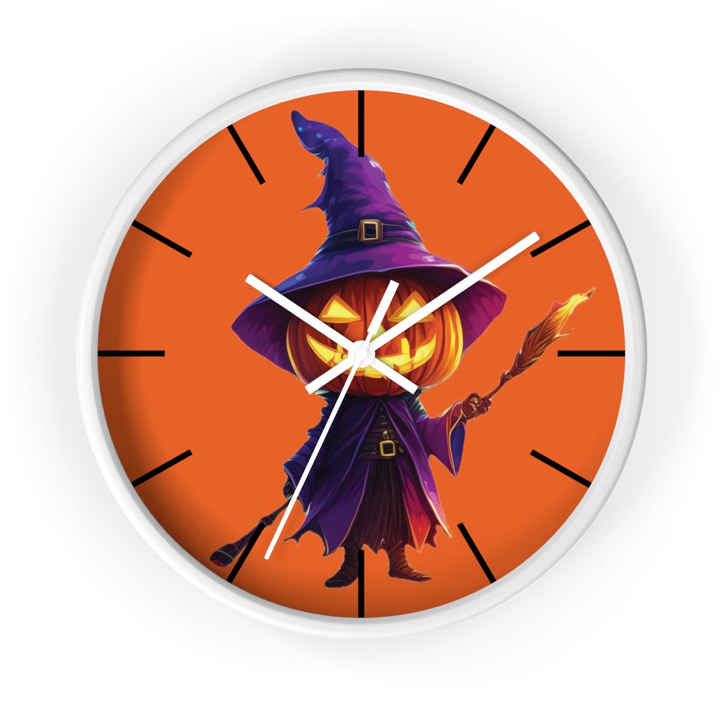 Pumpkin Wizard Wall Clock