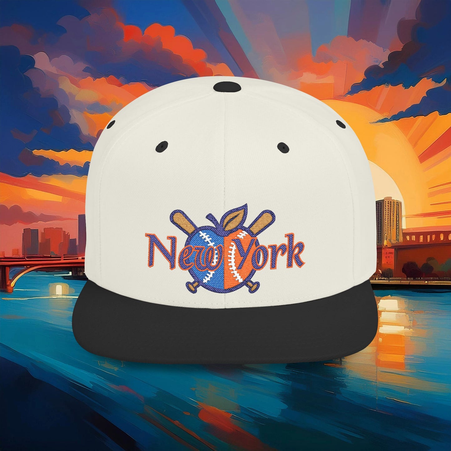NY Baseball Big Apple Flat Bill Snapback