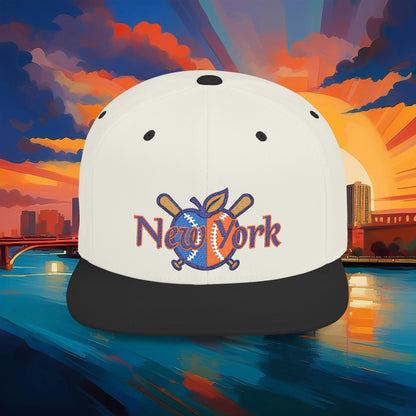 NY Baseball Big Apple Flat Bill Snapback