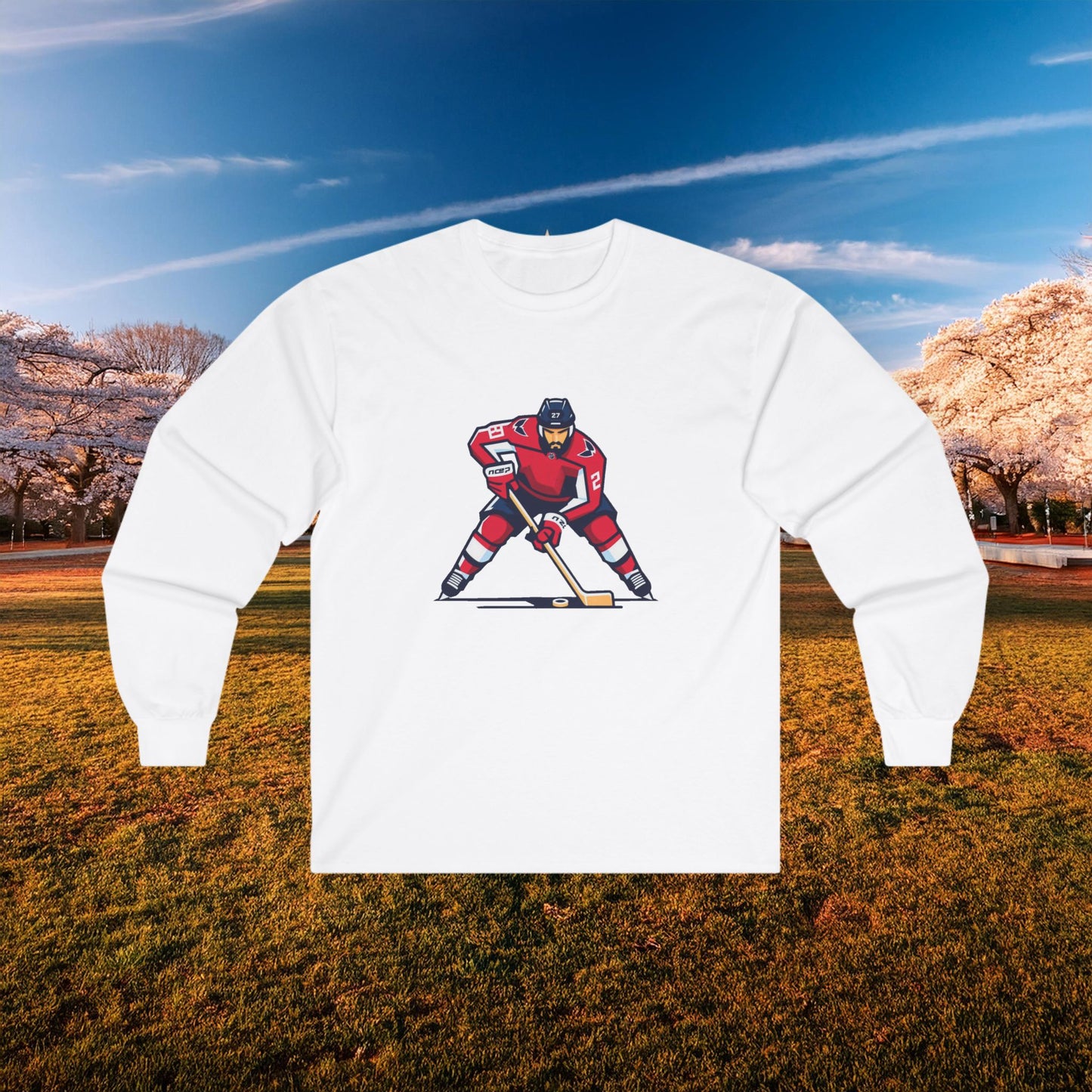 Washington Hockey Player Long Sleeve Tee