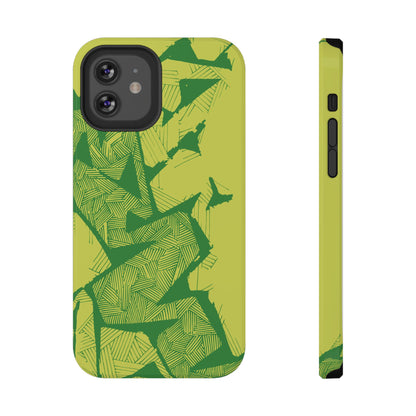 Electric Green and Gold Impact-Resistant Phone Case