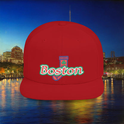 Boston Cable Knit Irish Sock Flat Bill Snapback