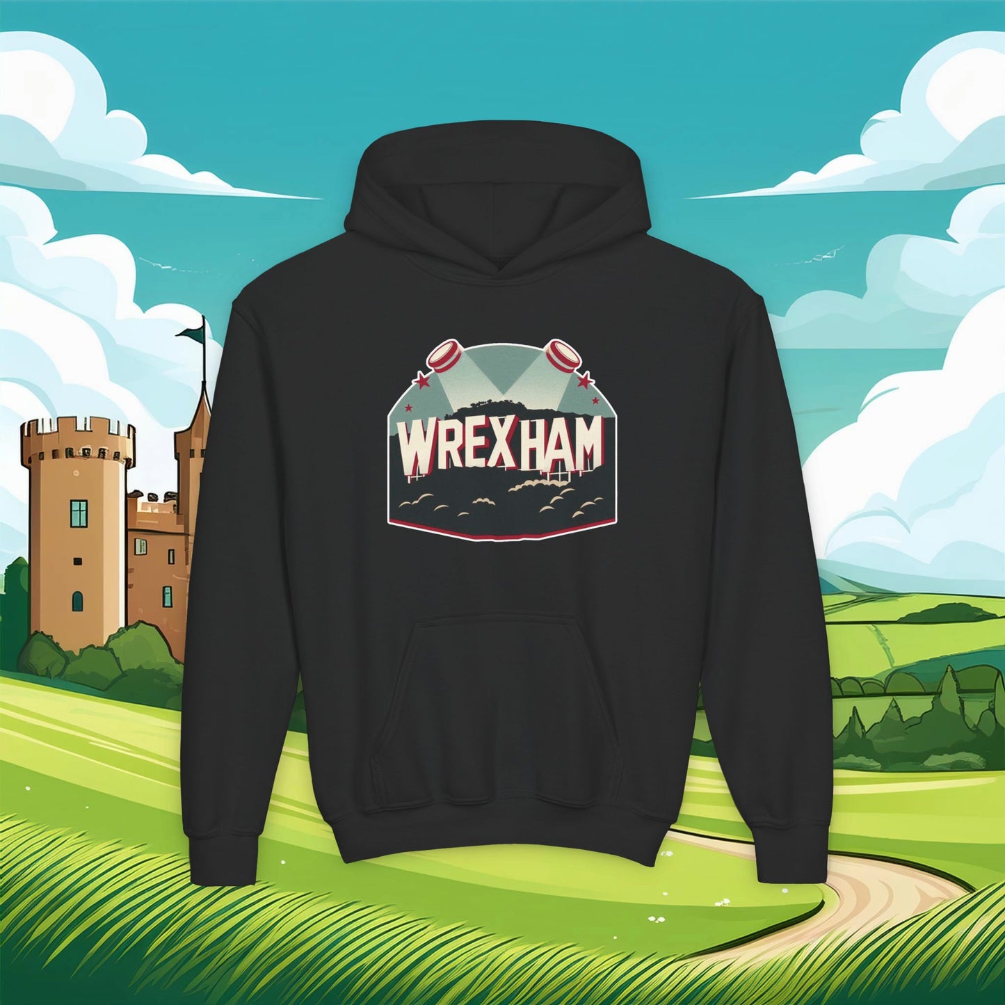 Wrexham Hollywood Sign Youth Hoodie