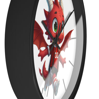 Mini Red Dragon Fan Wall Clock