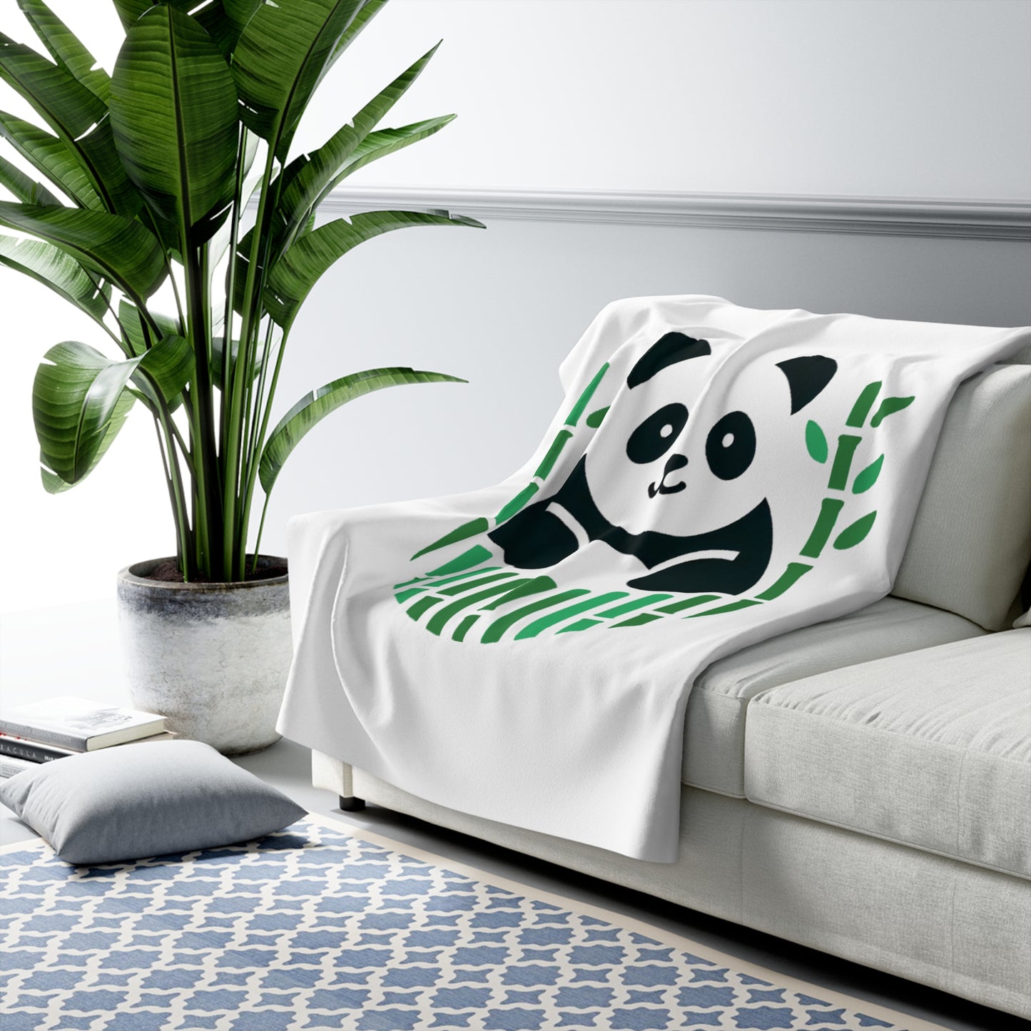 Panda Bamboo Sherpa Fleece Blanket