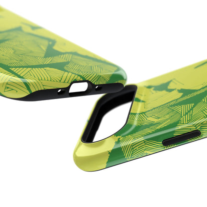 Electric Green and Gold Impact-Resistant Phone Case
