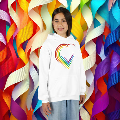 Rainbow Heart Youth Hoodie