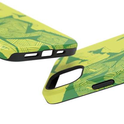 Electric Green and Gold Impact-Resistant Phone Case