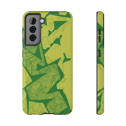Electric Green and Gold Impact-Resistant Phone Case