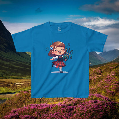 Scotland Piper Lassie Kids Tee